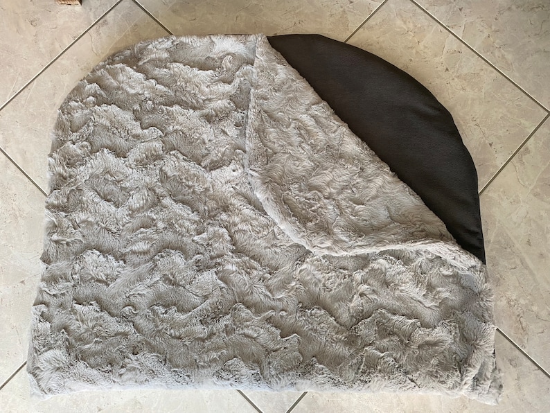 Kusakö en simili cuir robuste anthracite et peluche gris clair sac de couchage sac de couchage couverture pour chien panier pour chien sac de couchage pour chien image 3