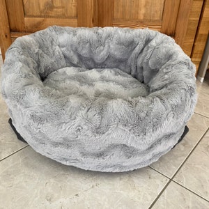 Kusakö en simili cuir robuste anthracite et peluche gris clair sac de couchage sac de couchage couverture pour chien panier pour chien sac de couchage pour chien image 4