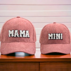 Mama And Mini Hat, Mommy and Me Baseball Cap, Mini Corduroy Hat Set of 2 | Mother Daughter Gift - Gift For Daughter From Mom