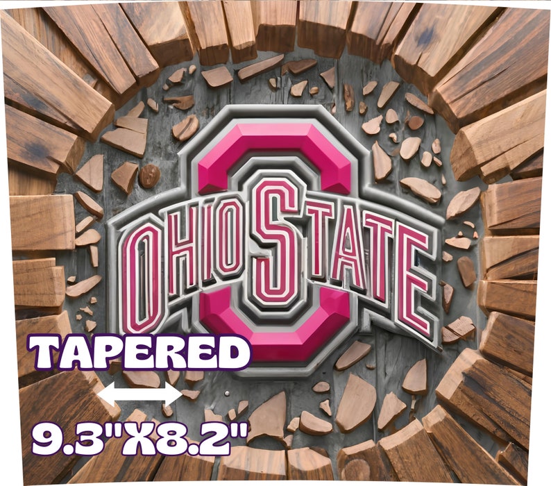 Ohio State Buckeyes Football Bundle 30, 3d Cracked Wood Osu Football