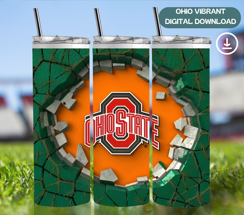 Ohio State Buckeyes Football 20 Bundle, 3d Cracked Wall Osu Football