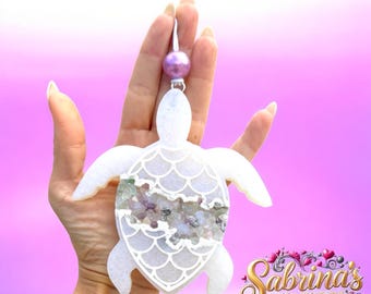 Sea Turtle Car Freshie | Coastal Car Air Freshener  | Beach Car Decor | Handmade Scented Freshie | Ocean Lover Gift