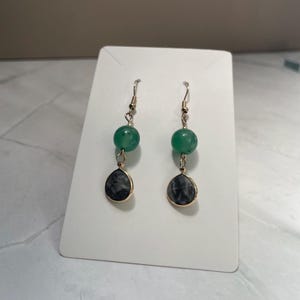 Green Aventurine Lotus Earrings