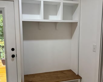 Handmade Hall Tree with Storage Bench: Entryway Coat Rack