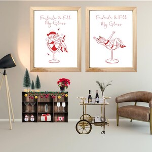 ファ・ラ・ラ・フィル・マイ・グラス バンドル クリスマスギャラリーウォール、クリスマスデジタルダウンロード、クリスマスウォールアート、クリスマスフェスティバルウォールデコレーション、ホリデープリント