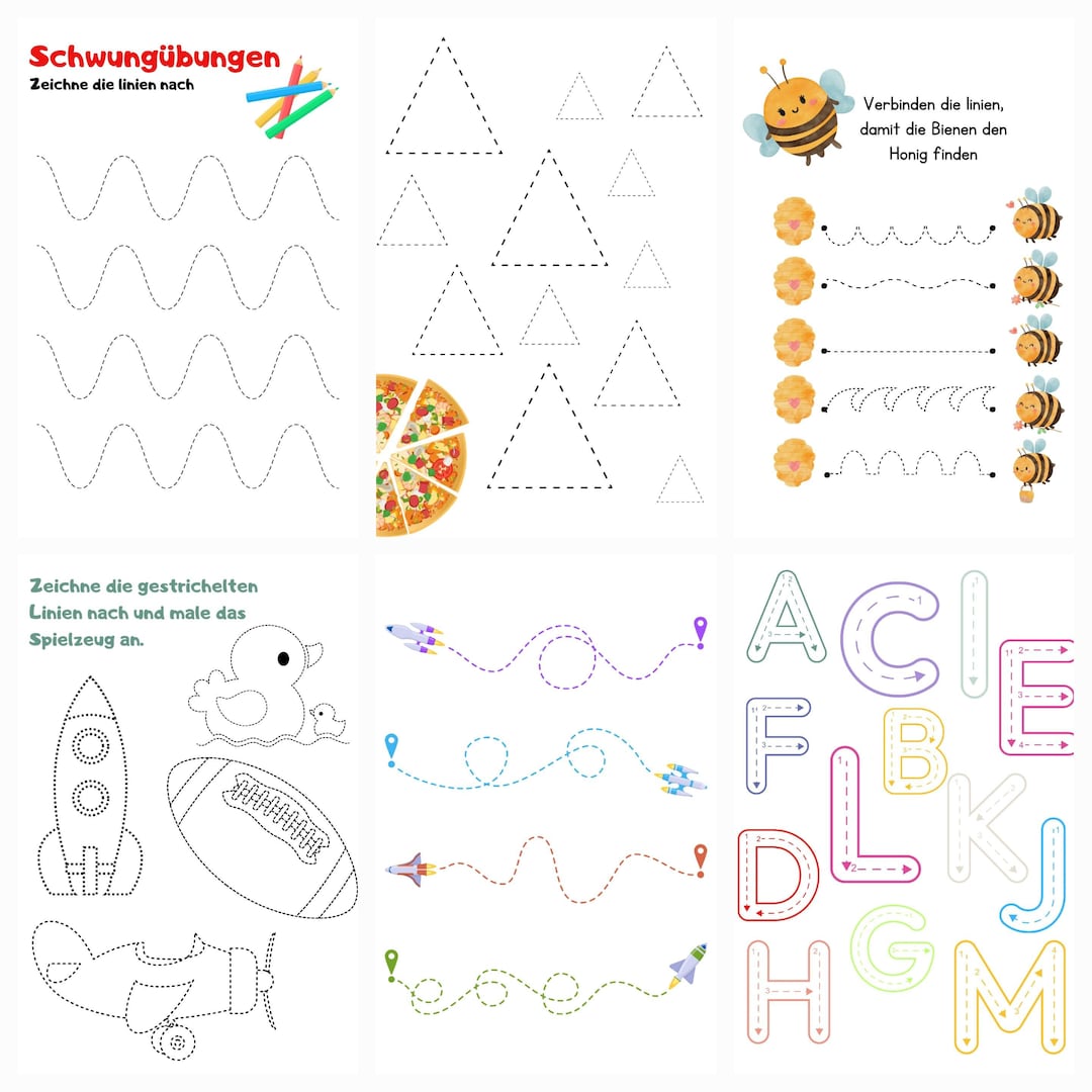 Schwungübungen für Kinder 22 Seiten - Etsy.de