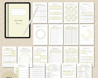 Printable Self-Care Planner: Mood Tracker, Affirmations (Digital Download)