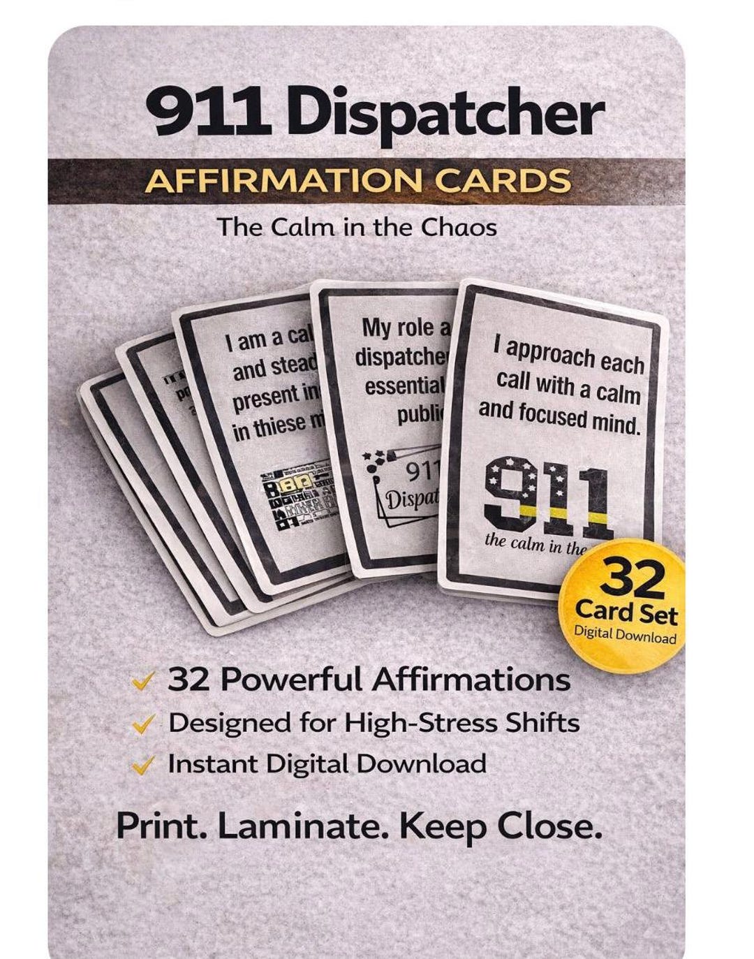 911 Dispatcher Affirmation Cards – Printable Coping & Stress Relief ...