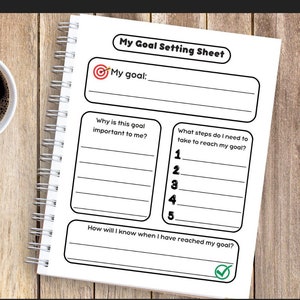 Kinderzieleinstellung, 2024 Zieltracker, SMART GO-Setting Kit, Monatliche Gewohnheiten Reflexionen, Produktivität, Kinder Ziel 20 Vorlagen PDF