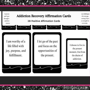 Sucht-Genesung Affirmationskarten für Sobriety 28, Wohlbefinden PDF, Bewältigungsstragiekarten, AA Sobriety Geschenk. Therapie Büro Dekor, sozial