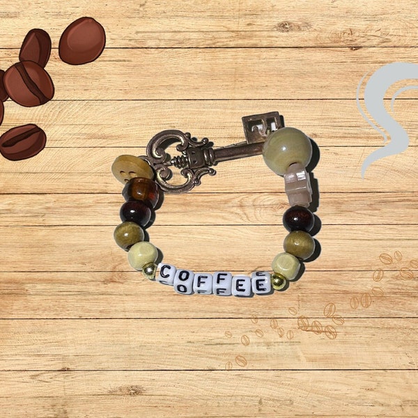 Coffee Bracelet | Brown Themed Bracelet | Random Word Bracelet