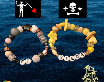 Conjunto de pulseras a juego de Stede y Ed / Joyería con temática de fans de "Nuestra bandera significa muerte"