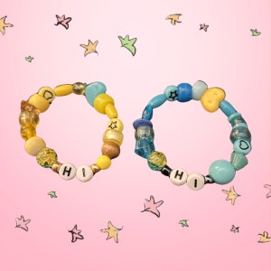 Juego de pulseras a juego Hi and Hi / Joyas con temática de fans de Heartstopper