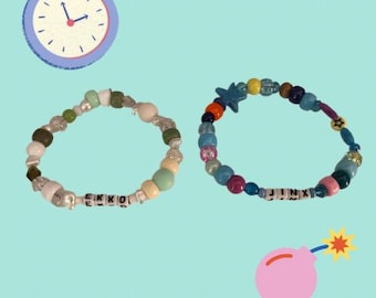 Conjunto de pulseras a juego de Ekko y Jinx / Conjunto de pulseras a juego de League of Legends Arcane