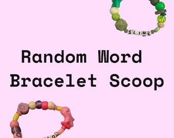 primicia de pulsera de palabras aleatorias / colección de palabras aleatorias