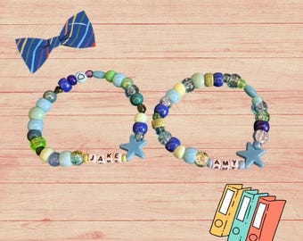 Conjunto de pulseras a juego de Jake y Amy / Pulseras con temática de fans de Brooklyn 99