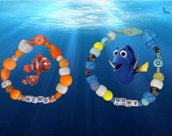 Conjunto de pulseras a juego de Nemo y Dory / Joyería con temática de fans