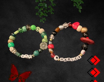 Conjunto de pulseras a juego de Harley e Ivy / Joyería con temática de fans