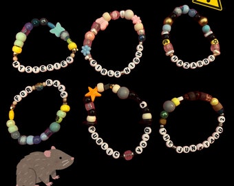 Conjunto de pulseras con álbumes de Penelope Scott / Conjunto de pulseras con temática de fanático de la música