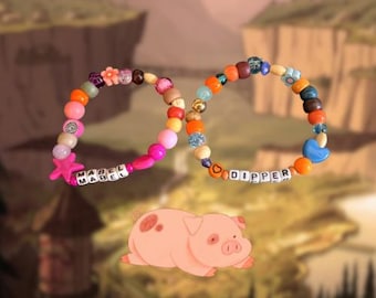 Conjunto de pulseras a juego de Mabel y Dipper Pines / Conjunto de pulseras de fans de Gravity Falls