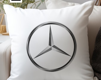 Mercedes Logo Cushion Cover | Classic Car Pillow Cover | Car Cushion Cover | Home Décor | Car Gift