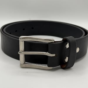 Black English Bridle Leather Belt, Wickett & Craig Full Grain, Handmade USA