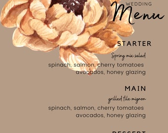 Wedding menu/Party menu