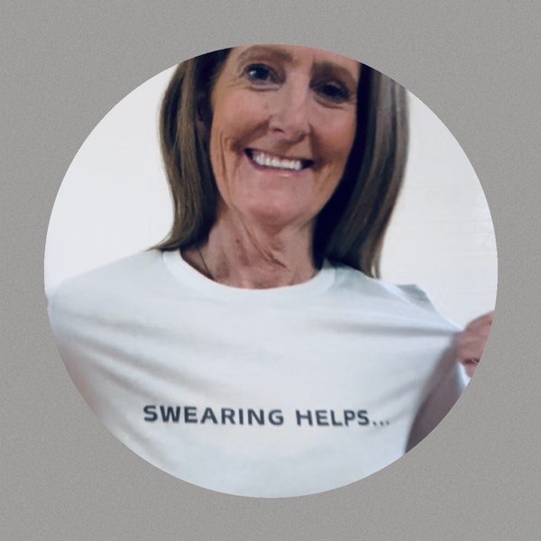 Swearing Helps Fun Quote Tee - Soft Jersey Short Sleeve, Breathable Cotton, Casual or Semi-Formal - Unique Gift for Friends