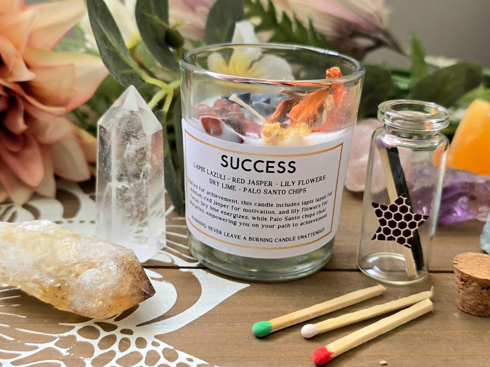 Manifestation Candle Bundle for Altar Spiritual Gift Crystal Healing ...
