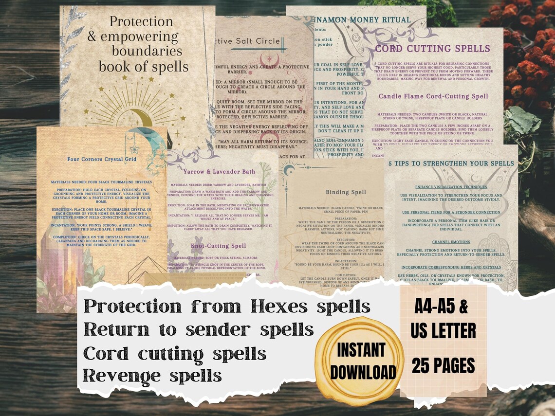 Instant Download Grimoire Wicca Protection Ritual Magical Self-defense ...