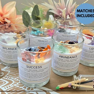 Manifestatiekaars Crystal Healing Set Mindfulnesscadeau Wellnesskit met kristallen intentie Kaars Gedroogde bloem Heilige ruimte Meditatie