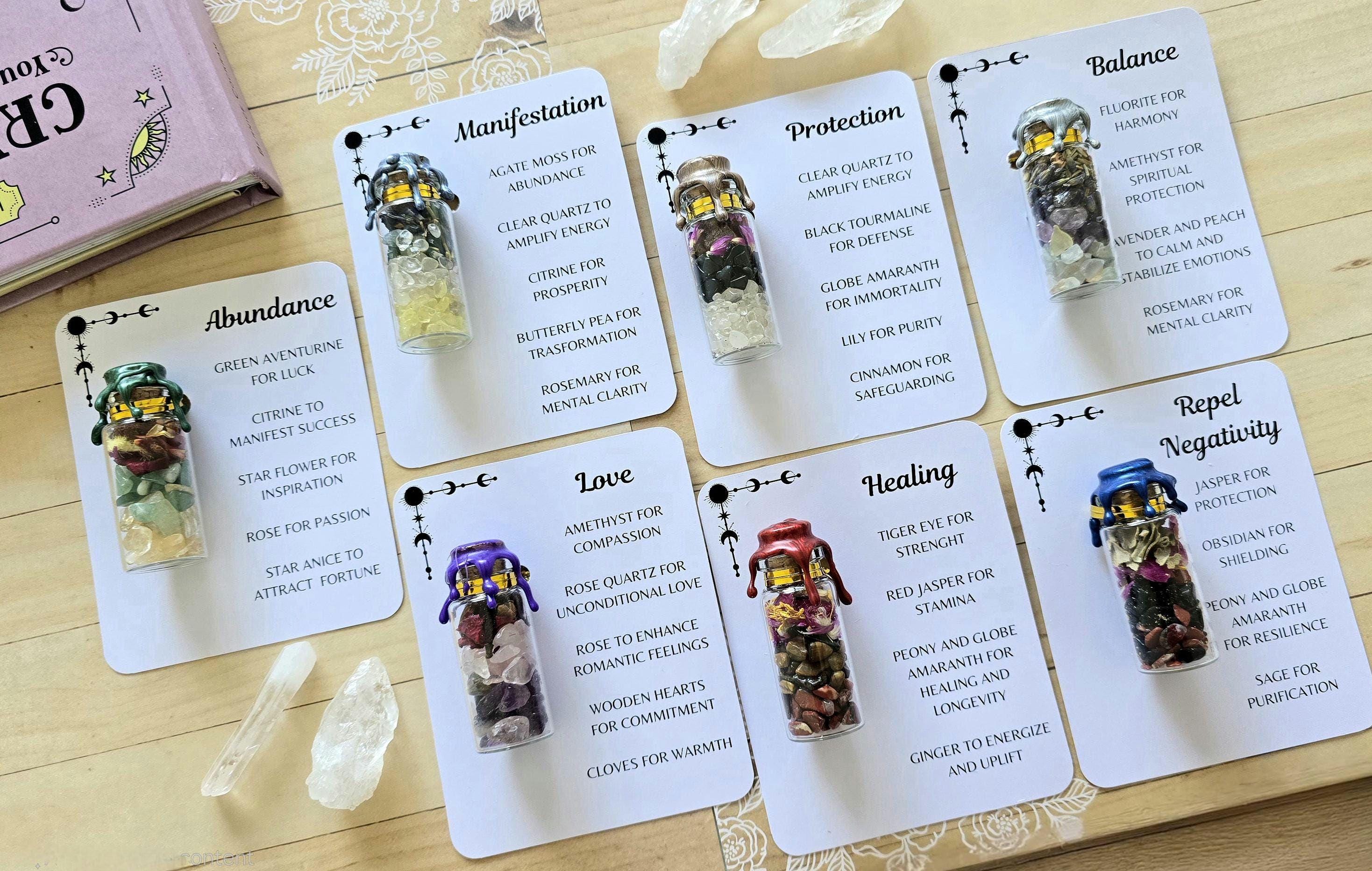 Mini Zauberglas Überfluss Glas Zauber Hexe Magie Anhänger für Schutz Kräuter Wicca Zaubertrank Glas Manifestation Geschenkidee Für Altar Werkzeug Geschenk