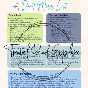 Lista de deseos imperdibles de Disney Cruise / Descarga digital / Imprimible de Disney Cruise / Planificación de cruceros familiares