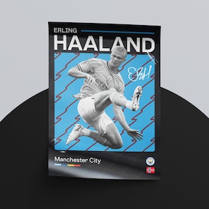 Erling Haaland | Haaland Football Gift, Soccer Gifts, Sports Poster, Football Player Poster, Soccer Wall Art, Sports Bedroom Posters
