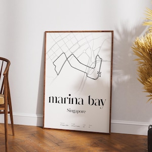 MARINA BAY Circuit High-Quality Poster (Digital) | Singapore Grand Prix, Formula 1, F1, Gifts for him, Ferrari, Wall art