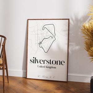 Poster di alta qualità del circuito SILVERSTONE (digitale) / Gran Premio di Gran Bretagna, Formula 1, F1, Regali per lui, Ferrari, Arte murale