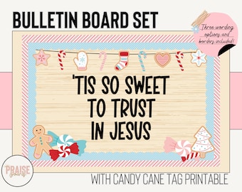 Tis So Sweet To Trust In Jesus, Church Bulletin Board Kit, Printable Bulletin Board, Christmas Bulletin Board, Holiday Board, DIY Kit