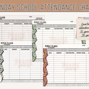 Sunday School Attendance Sheet, Attendance Chart, Sunday School Printable, Attendance Tracker, Attendance Chart, Church Attendance, Sticker