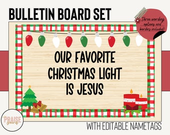Our Favorite Christmas Light is Jesus, Church Bulletin Board Kit, Printable Bulletin Board, Christmas Bulletin Board, Holiday Board, DIY Kit