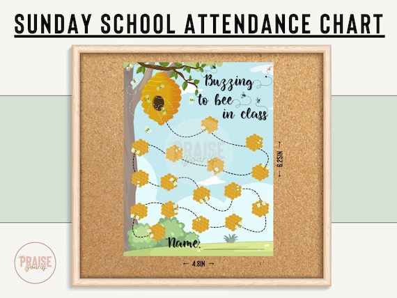 Sunday School Attendance Sheet, Attendance Chart, Sunday School Printable, Attendance Tracker, Attendance Chart, Church Attendance, Sticker