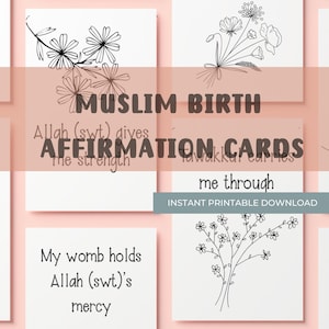 Birth Affirmations | affirmation cards | Digital | Islam Affirmation | Positive Birth |  Labor Quotes, spiritual birth, printable