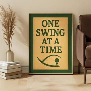 Vintage Golf Poster druckbare Wandkunst motivierende Golf Zitate Retro Golf Dekor digitaler Download für Sportraum Golfliebhaber
