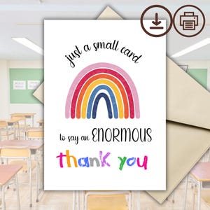Tarjeta de agradecimiento para el maestro imprimible, tarjeta de felicitación para el maestro imprimible, tarjeta de agradecimiento para el maestro, descarga instantánea (A4 y tamaño carta) PDF