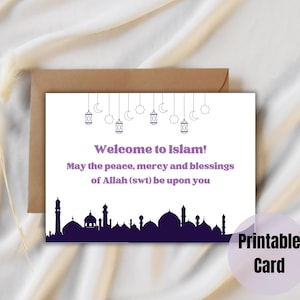 Cartão de felicitações personalizado para novos muçulmanos, cartão de boas-vindas ao islamismo, cartão para convertidos, cartão Shahada, cartão para convertidos ao islamismo, cartão de conversão