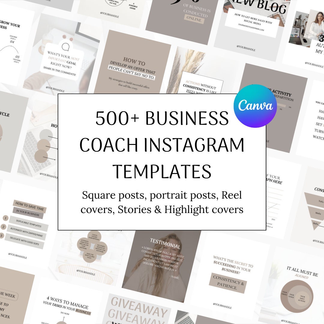 Business Coach Instagram Templates, Business Coaching Canva Templates ...