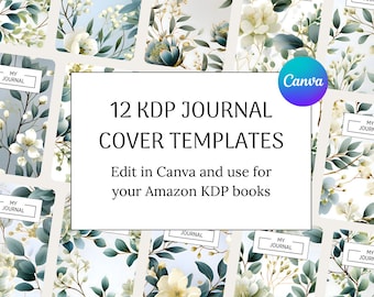 KDP journal cover, 6x9 KDP journal template, kdp cover 8.5x11, kdp Canva template, kdp paperback cover, kdp floral cover, KDP template cover