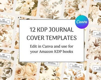 KDP journal cover, 6x9 KDP journal template, kdp cover 8.5x11, kdp Canva template, kdp paperback cover, kdp book cover, KDP template cover