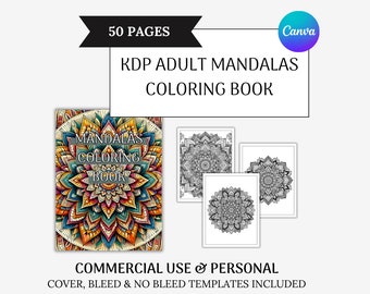 KDP Malbuch, Mandalas Ausmalseiten, KDP Interior Bundle Ausmalseiten, Wiederverkaufsrechte, Handelsmarkenrechte, PLR Vorlagen