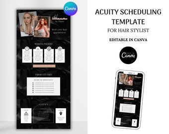 Acuity Scheduling template for Hair stylist, Booking site Acuity template, Website template Canva template, Acuity website banners DIY
