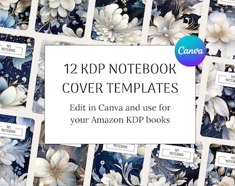 12 KDP book cover templates, KDP template 6x9, kdp cover 8.5x11, KDP Canva template notebook cover, kdp paperback cover, book cover design